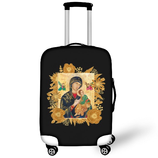 Our Lady of Perpetual Help Blessed Mother Mary Cat Luggage Covers