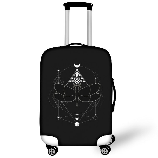 Minimalist Insect Celestial Dragonfly Sacred Geome Luggage Covers