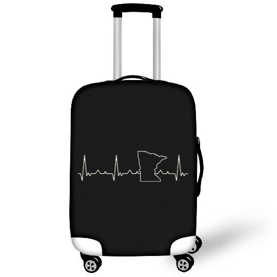 Minnesota State USA. Heart. Love. EKG. Pulse. Luggage Covers