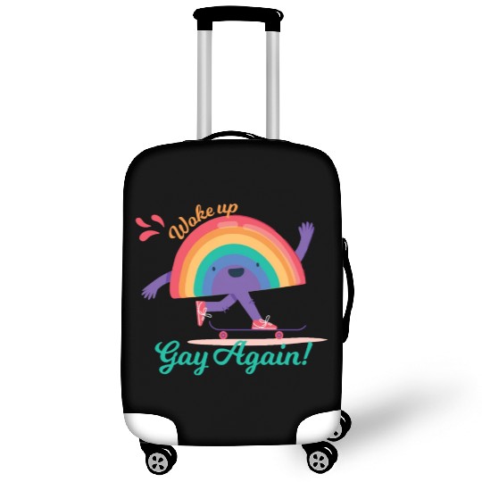 Funny Woke Up Gay Again Cute Rainbow Pride Colors Luggage Covers