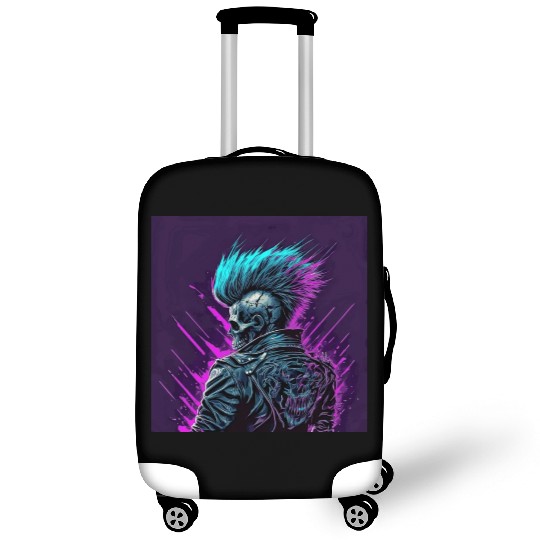 Synthwave Zombie Skull Luggage Covers
