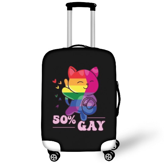 50% Gay Bi Bisexual Pride Kawaii Cat Kawaii Luggage Covers