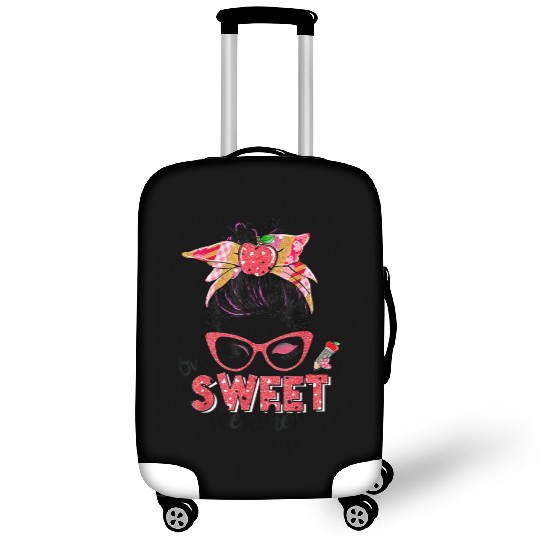 One Sweet Teacher Messy Bun Teacher Life Valentine Luggage Covers