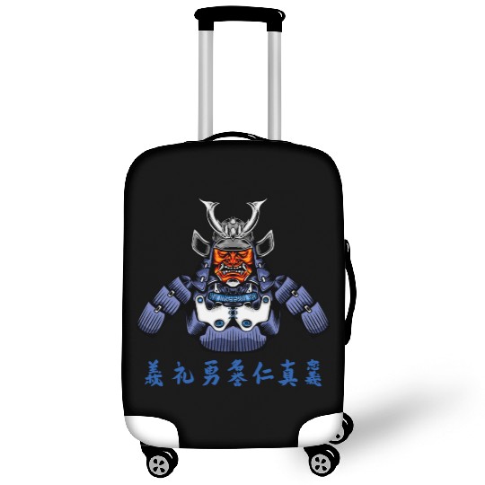 Japanese Samurai Warrior Blue Devil Mask Luggage Covers