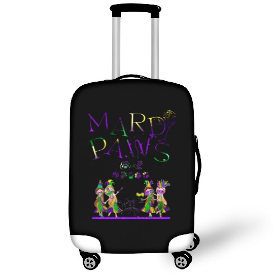 Mardi gras purple and gold cat- teddy bear+sticker Luggage Covers