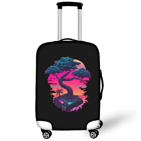 Synthwave Bonsai Tree Luggage Covers