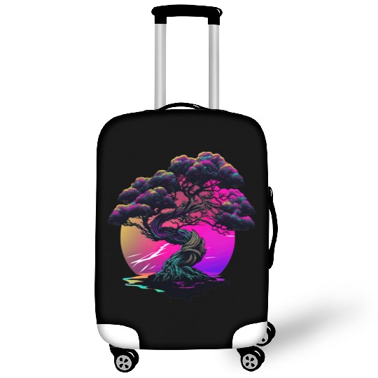 Synthwave Bonsai Tree Luggage Covers