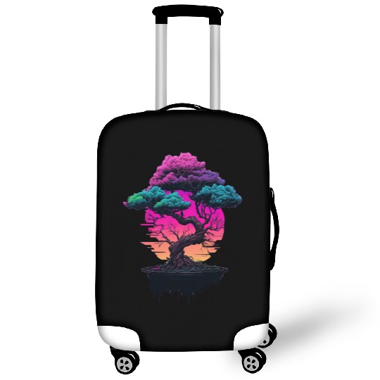 Synthwave Bonsai Tree Luggage Covers