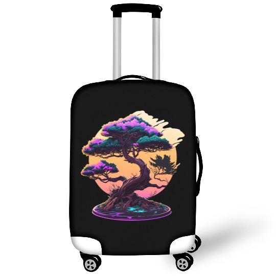 Synthwave Bonsai Tree Luggage Covers