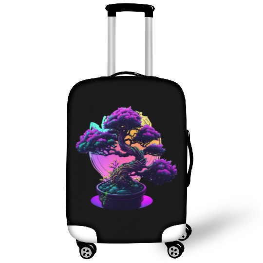 Synthwave Bonsai Tree Luggage Covers