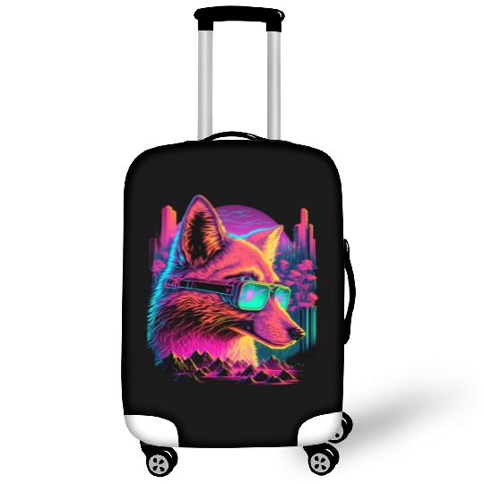 Retro Futuristic Synthwave Fox Luggage Covers