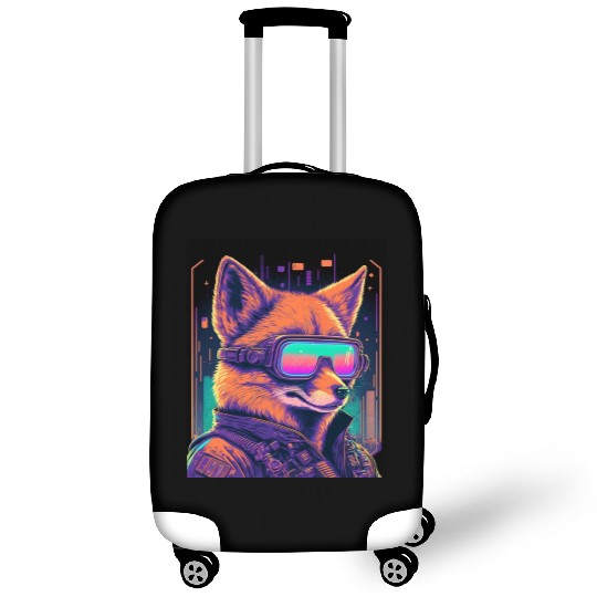 Retro Futuristic Synthwave Fox Luggage Covers