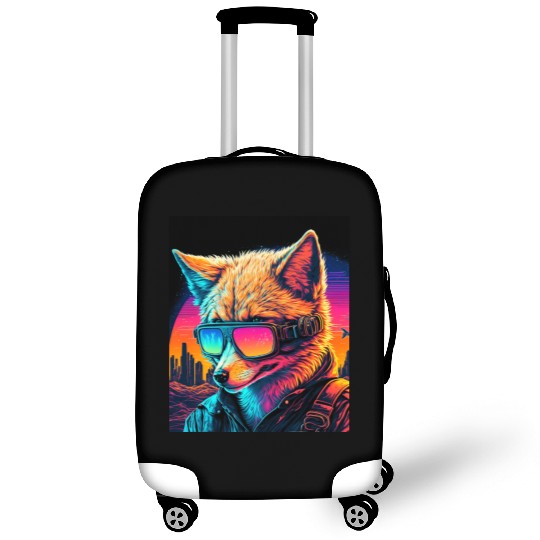 Retro Futuristic Synthwave Fox Luggage Covers