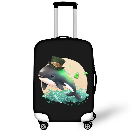 St Patrick's Day Irish Cute Orca Saint Patrick Luggage Covers