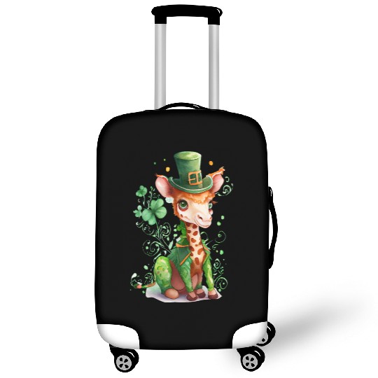 St Patrick's Day Irish Cute Giraffe Saint Patrick Luggage Covers