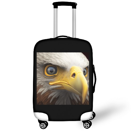bald eagle eyes hyper realistic hyper details Luggage Covers