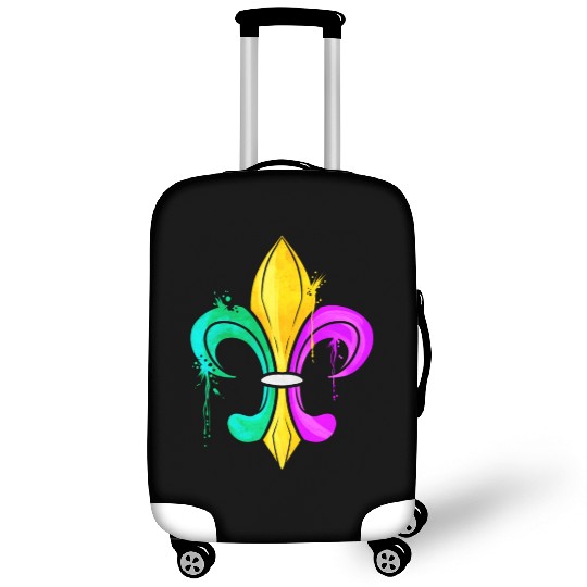 Green, Golden and Purple Fleur De Lis Luggage Covers