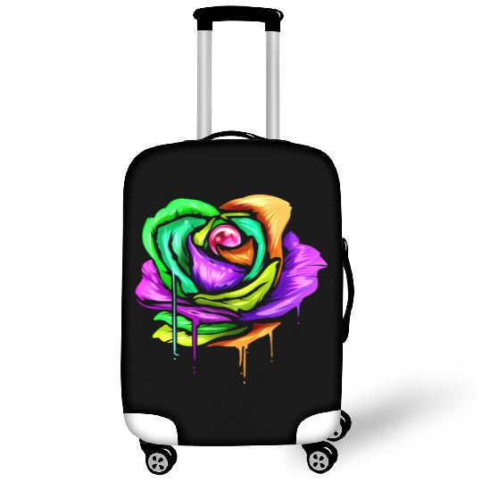 Painted And Colored Rose For Mardi Gras Luggage Covers