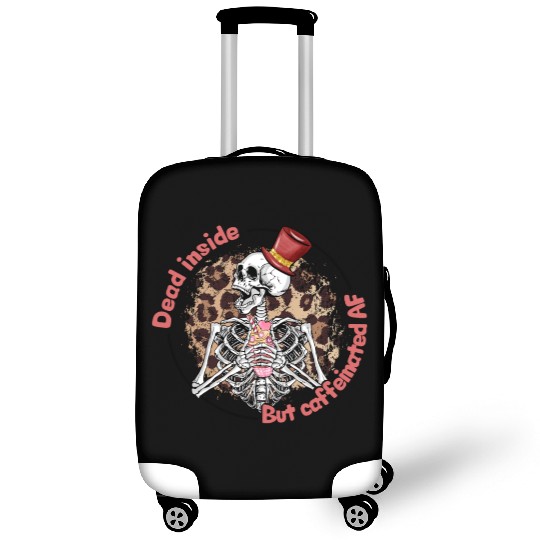 Dead Inside Caffeinated Skeleton Valentine Day Luggage Covers