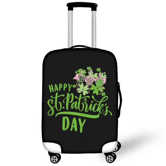 Happy St Patricks Day Irish Flamingo Luggage Covers