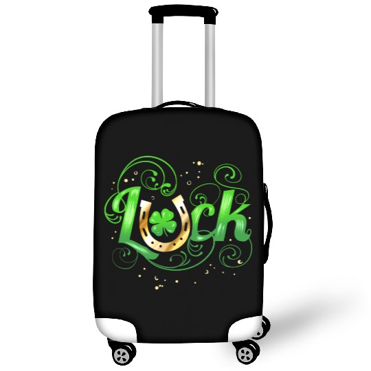 Green Golden Luck Logo With Horseshoe For St Luggage Covers