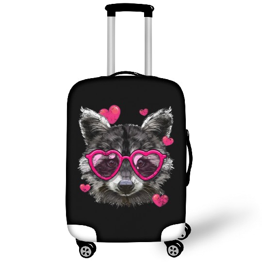 Cute Raccoon Lover Valentines Day Raccoon Luggage Covers