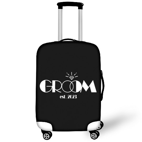 Mens Groom Est 2023 Hubby Husband Married Wedding Luggage Covers