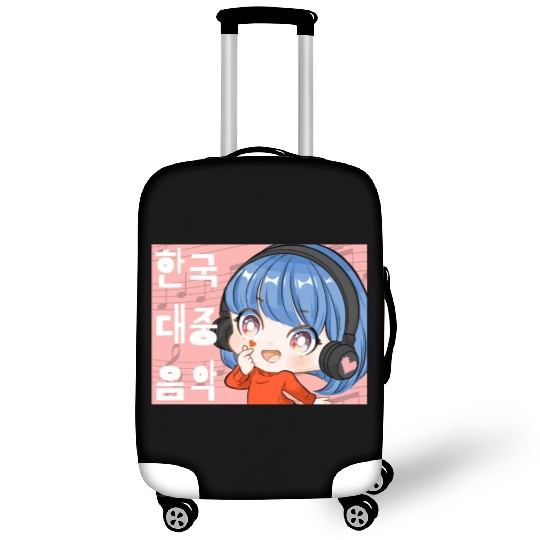 Kpop Music Finger Heart Chibi Anime Manga Aestheti Luggage Covers