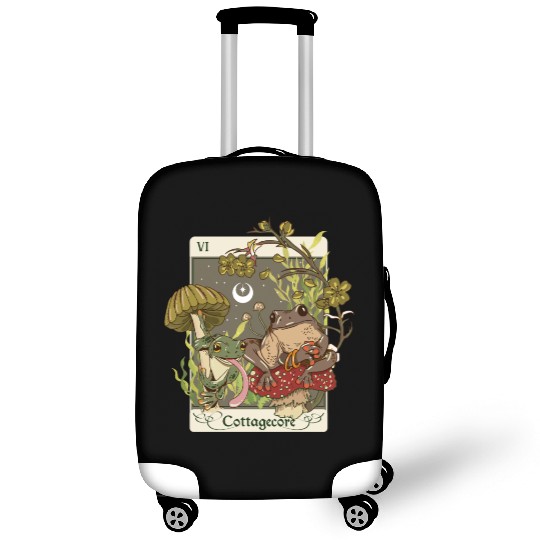 Swamp Mushroom Frog Cottagecore Tarot Card Aesthet Luggage Covers