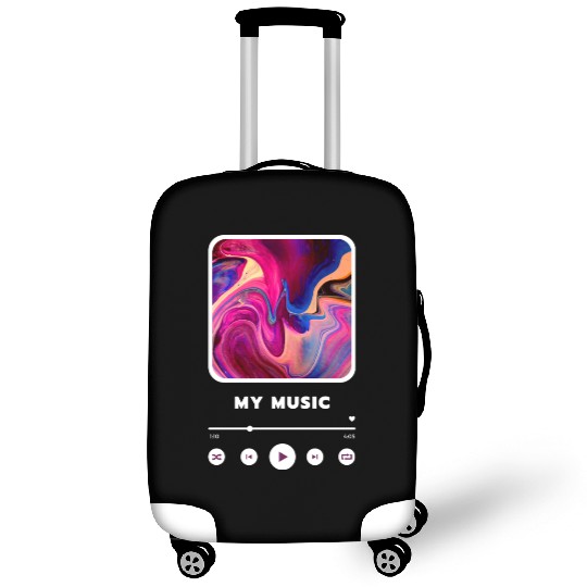 Purple Framed Music Player Themed style Luggage Covers