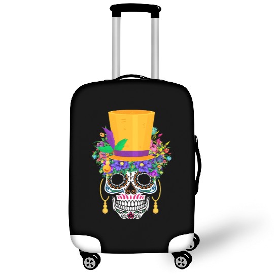 Mardi Gras Costume El Dia De Los Muertos Flower Luggage Covers