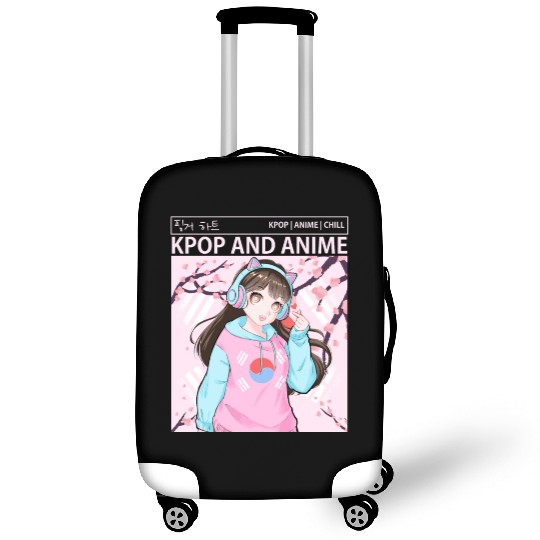 Kawaii Anime Girl Kpop Korean Flag Cherry Blossom Luggage Covers