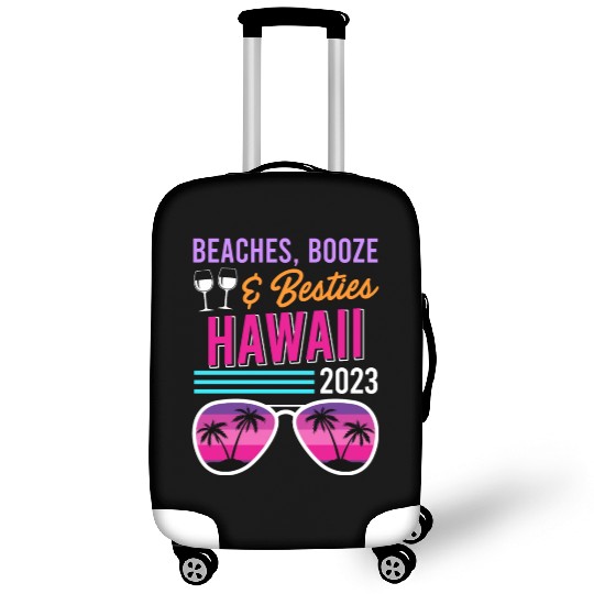 Beach Booze Besties Hawaii Vacation Spring Break Luggage Covers