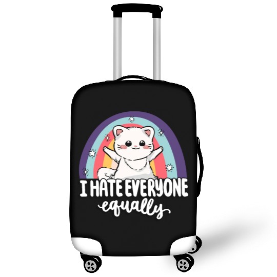I Hate Everyone Equally Cute Cat People Hater Fur Luggage Covers