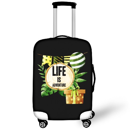 Life Is Adventure - Green And Gold Nature Party Luggage Covers