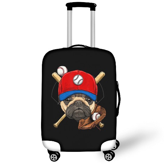 Baseball Player Coach Pug Dog Lover Pug Mom Luggage Covers