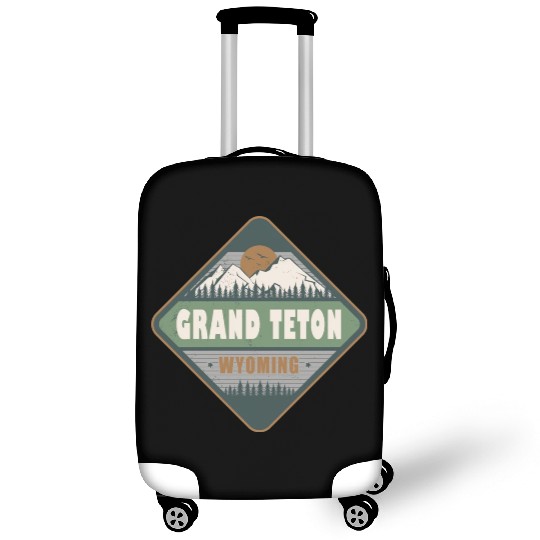 Grand Teton Wyoming US Vintage Hiking Design Luggage Covers