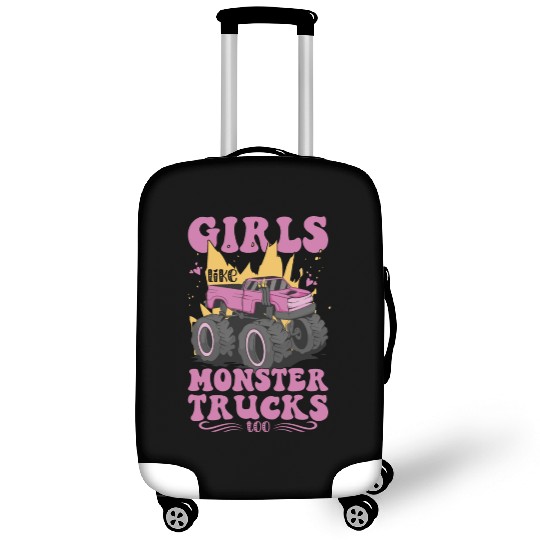 Girls Like Monster Trucks Too Girls Monster Truck Luggage Covers