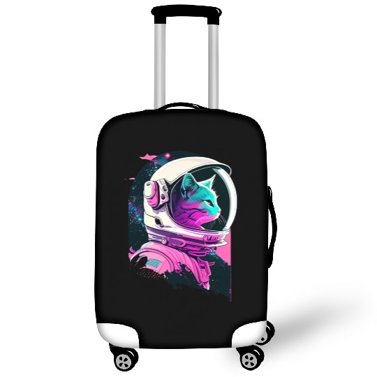 Aesthetic Vaporwave Space Cat 80s 90s Astronaut Luggage Covers
