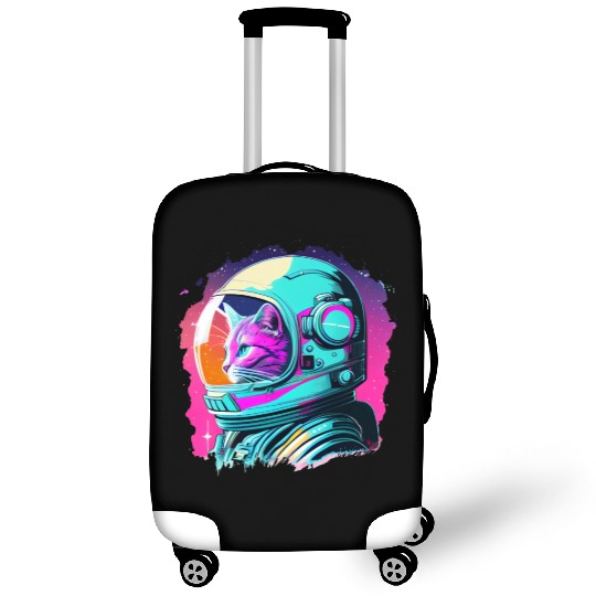 Aesthetic Vaporwave Space Cat 80s 90s Astronaut Luggage Covers