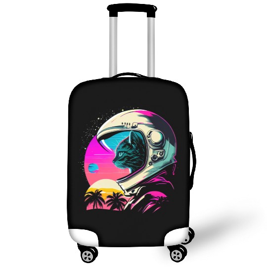 Aesthetic Vaporwave Space Cat 80s 90s Astronaut Luggage Covers