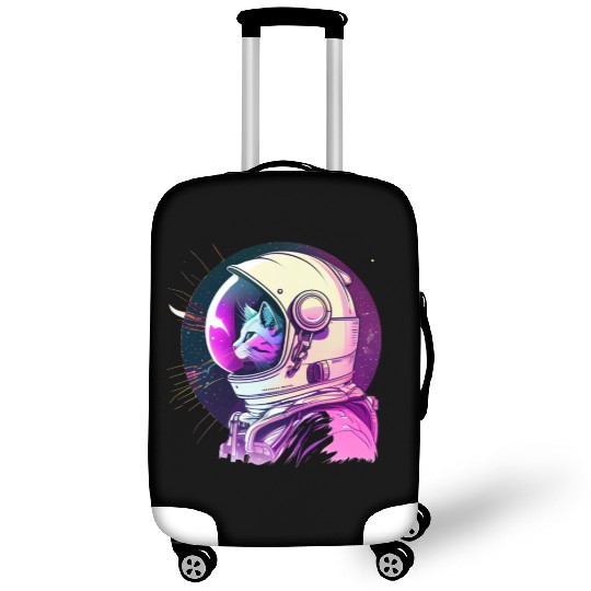 Aesthetic Vaporwave Space Cat 80s 90s Astronaut Luggage Covers