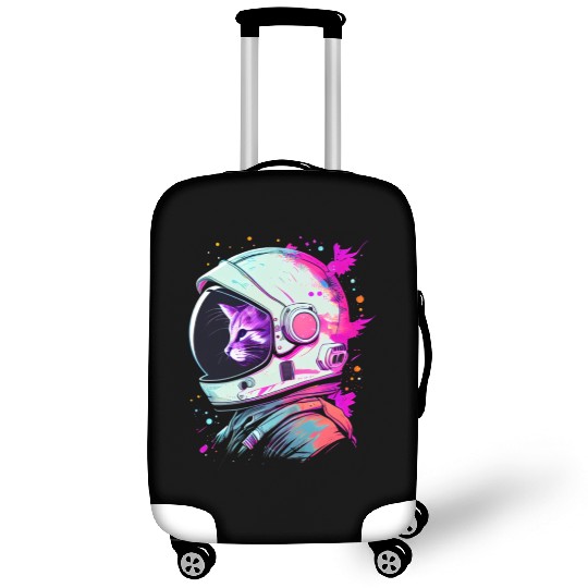 Aesthetic Vaporwave Space Cat 80s 90s Astronaut Luggage Covers