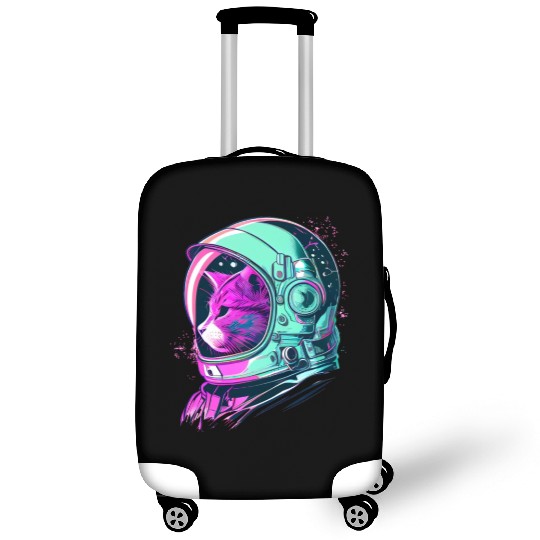 Aesthetic Vaporwave Space Cat 80s 90s Astronaut Luggage Covers