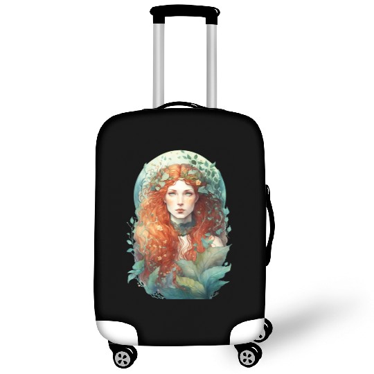 druid red hair spring forest elf nature fairy Luggage Covers
