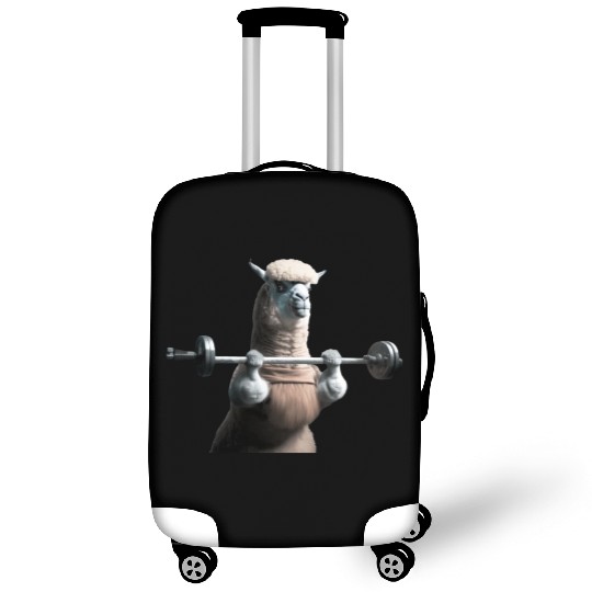 Lama in the gym - lifting weights Luggage Covers