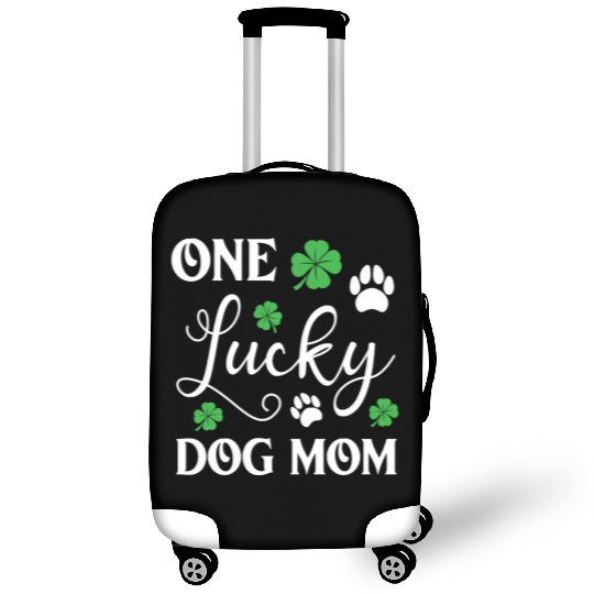 One Lucky Dog Mom Funny St Patricks day Luggage Covers