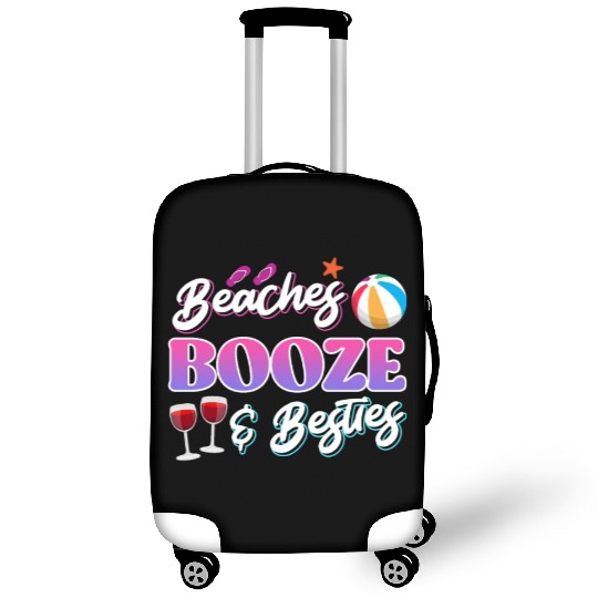 Beaches Booze Besties Summer Vacation Spring Break Luggage Covers