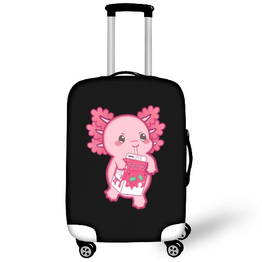 Kawaii Axolotl Strawberry Milk Teen Girl Kids Japa Luggage Covers