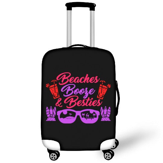 Beaches Booze Besties Summer Vacation Spring Break Luggage Covers